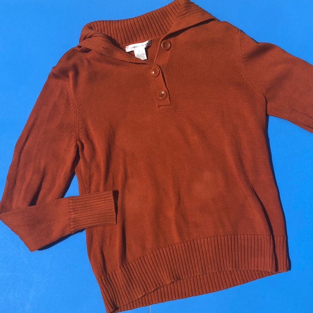Burnt Orange Sweater with Buttons
